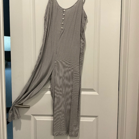 Cotton spaghetti strap striped jumper - Picture 1 of 3